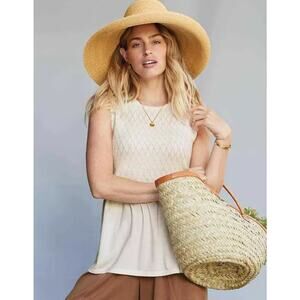 Matilda Jane Smocked Knit Dream Chasers Day in the Park Peplum Tank Top M